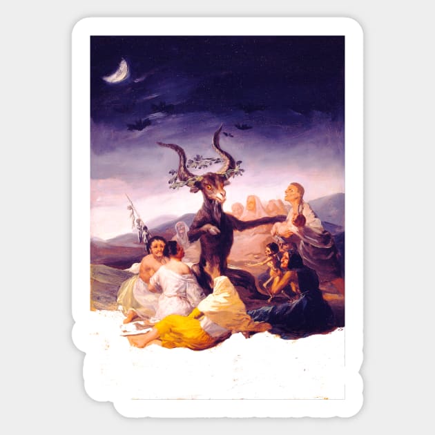 Francisco De Goya witches sabbath Sticker by indusdreaming